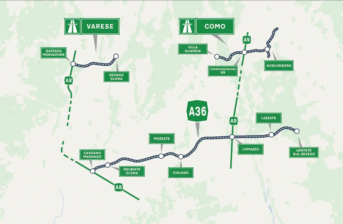 Карта платних ділянок з системою Free Flow в Італії