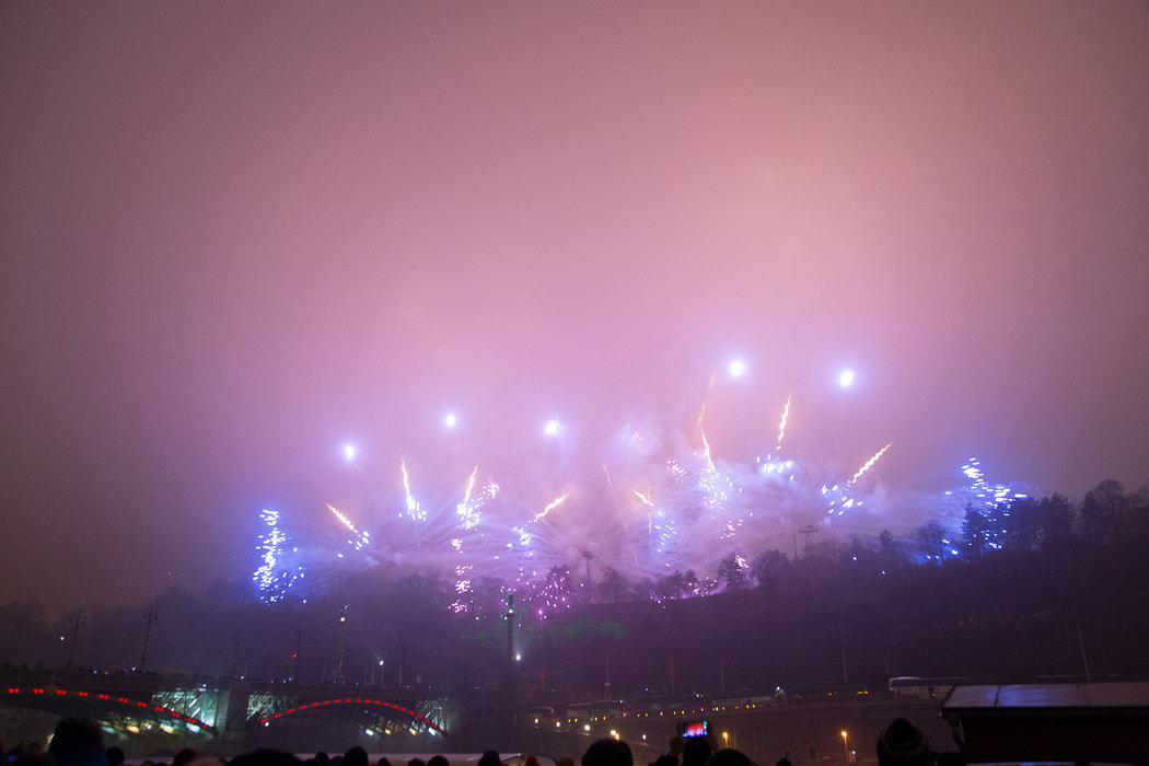 Феєрверк у Празі на новий рік