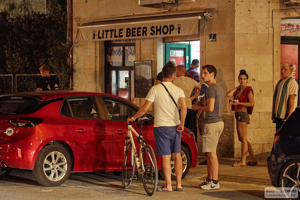 Split, Croatia by car, cafe, promenade